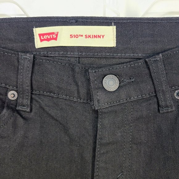 NEW Levi's 510 Boys Stretch Skinny Jeans Sz 14 Reg 27W  27L Slim Fit Black Levis - Picture 7 of 9